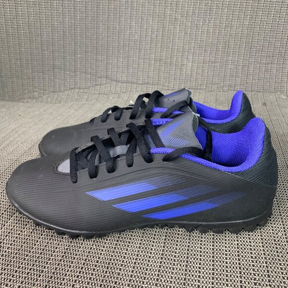 Adidas X Speedflow.4 Turf Soccer Shoes Size 8 Black & Blue Synthetic Mens - Picture 1 of 9